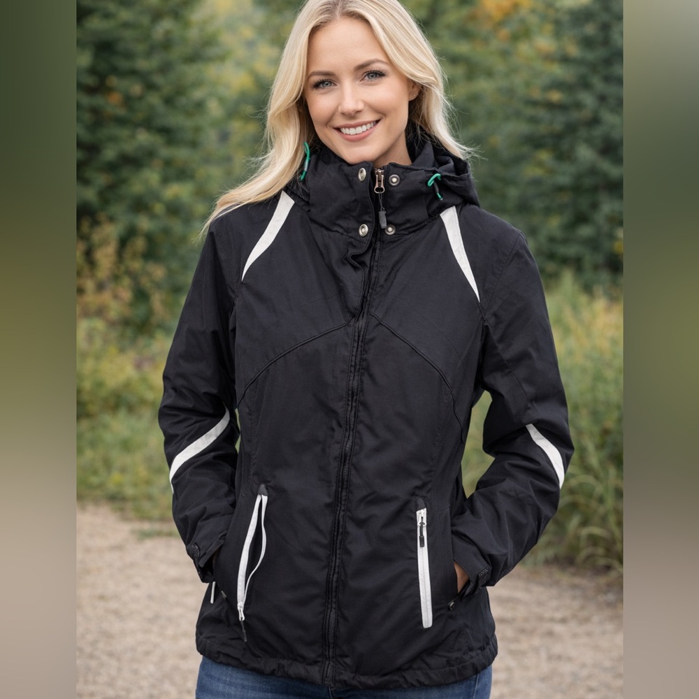 Columbia Omni-Tech Interchange Waterproof Hooded Jacket Black Small